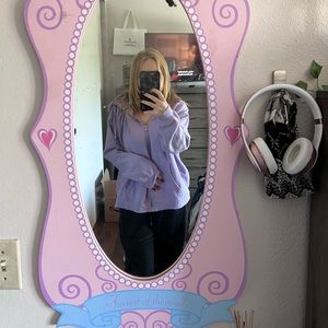 purple oversized zip up